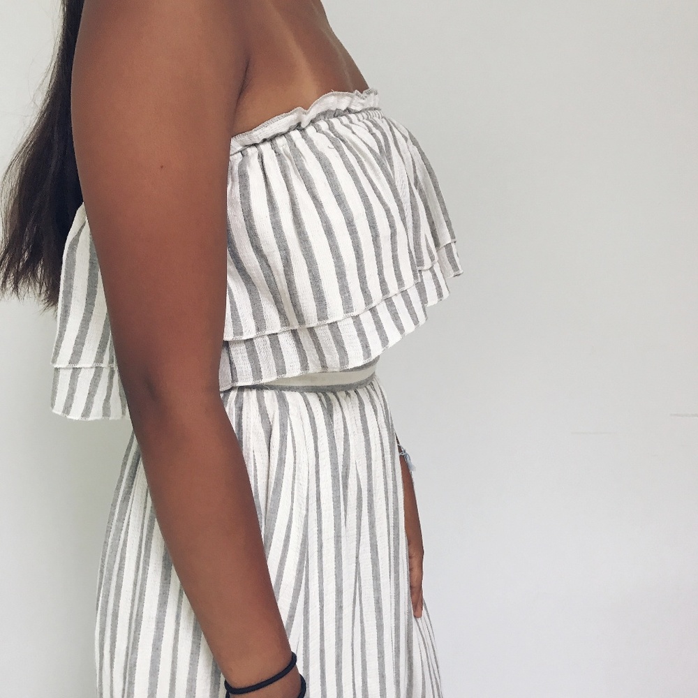 🆕 Kendall - Grey + Ivory Striped Set - Picture 7 of 7